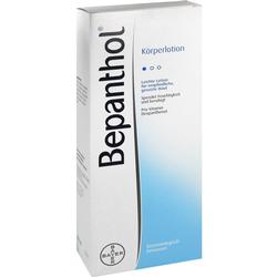 Verpackung einer Bepanthol Körperlotion für empfindliche Haut.