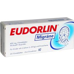 Eine Packung Tabletten gegen Migräne für Erwachsene und Kinder ab 6 Jahren.