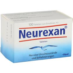 Eine Packung Neurexan-Tabletten für nervöse Unruhezustände und Schlafstörungen.