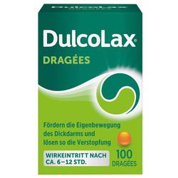 Grüne Schachtel von Dulcolax Dragées für eine bessere Darmbewegung.