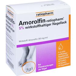 Verpackung von medizinischem Nagellack gegen Nagelpilz.