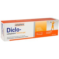 Eine Schachtel Diclo-ratiopharm Schmerzgel zur Behandlung von Schmerzen.